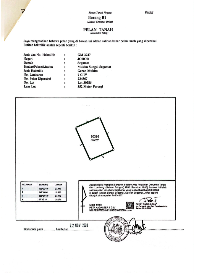 9 Land for sale at Kampung Paya Lenga, Segamat.