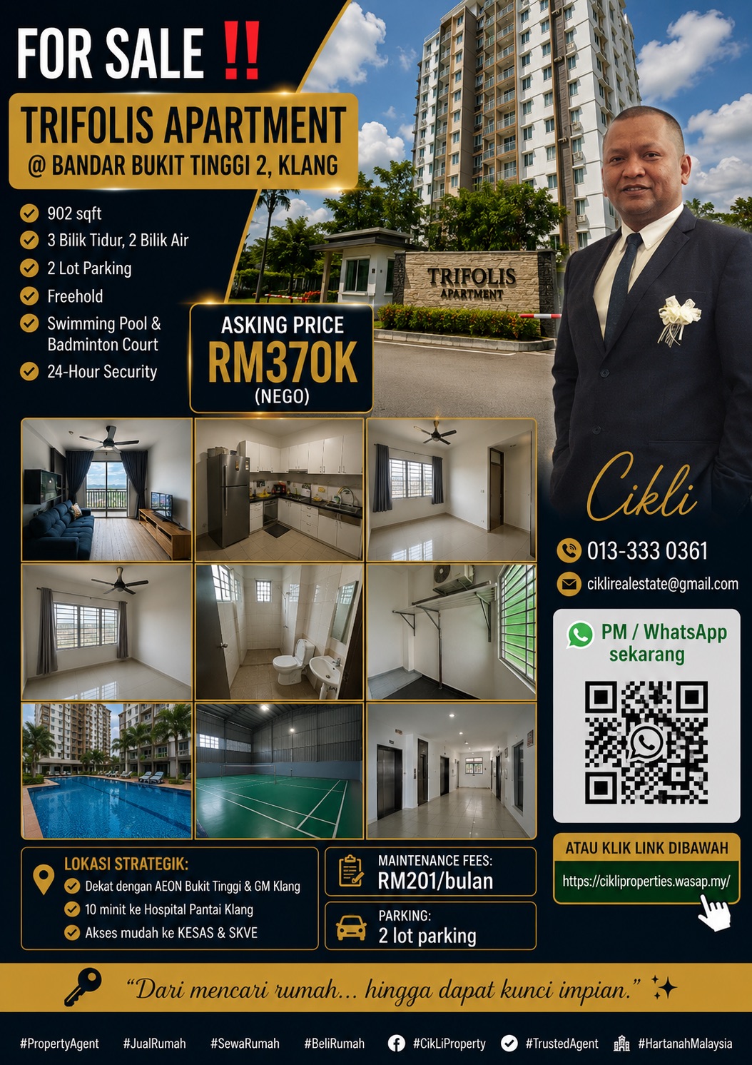 Trifolis Apartment @ Bandar Bukit Tinggi 2, Klang