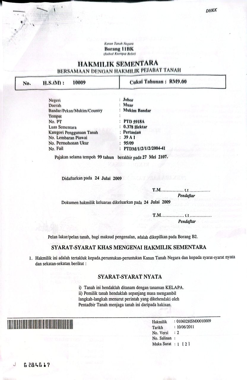 Land for sale at Jalan Parit Sakai Laut, Muar