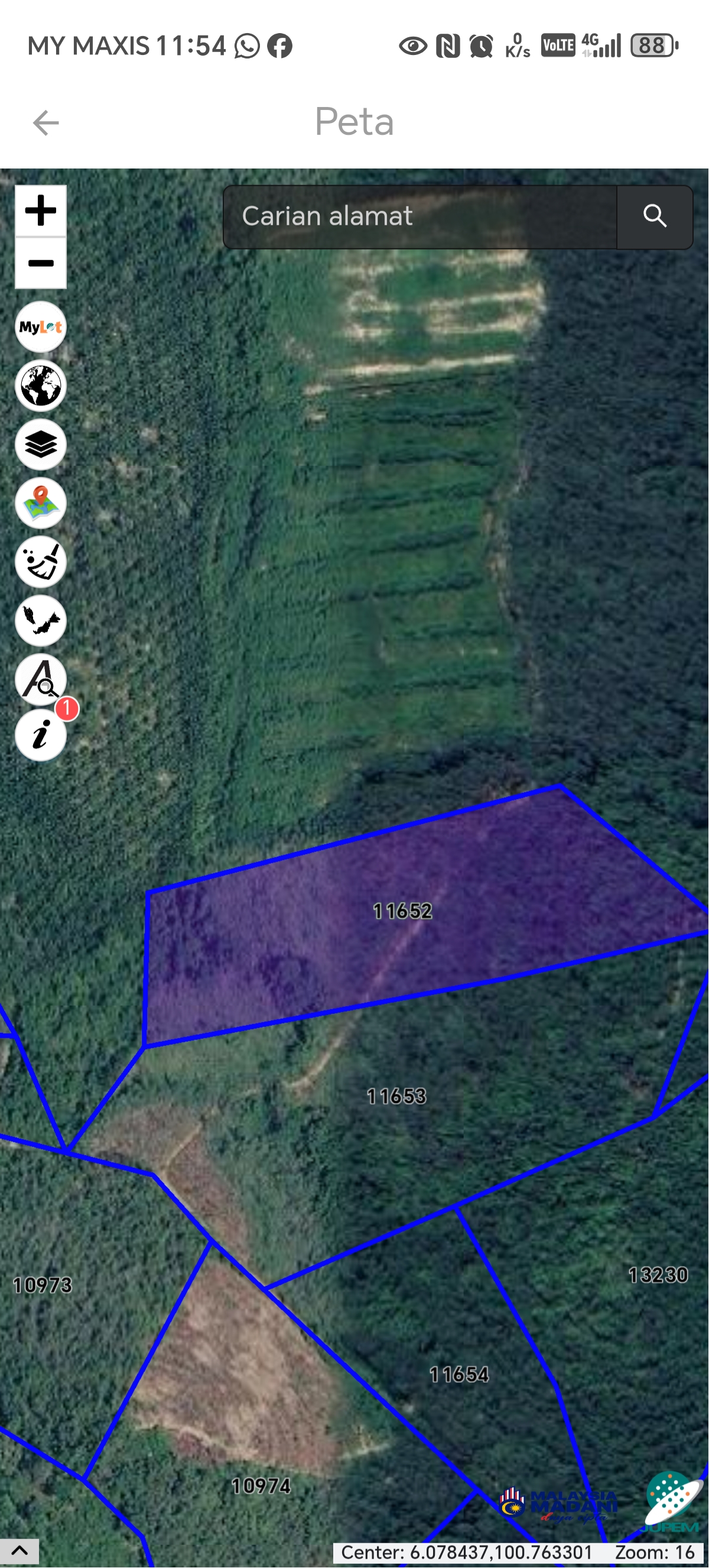 Tanah Kebun Getah @ Mukim Tekai